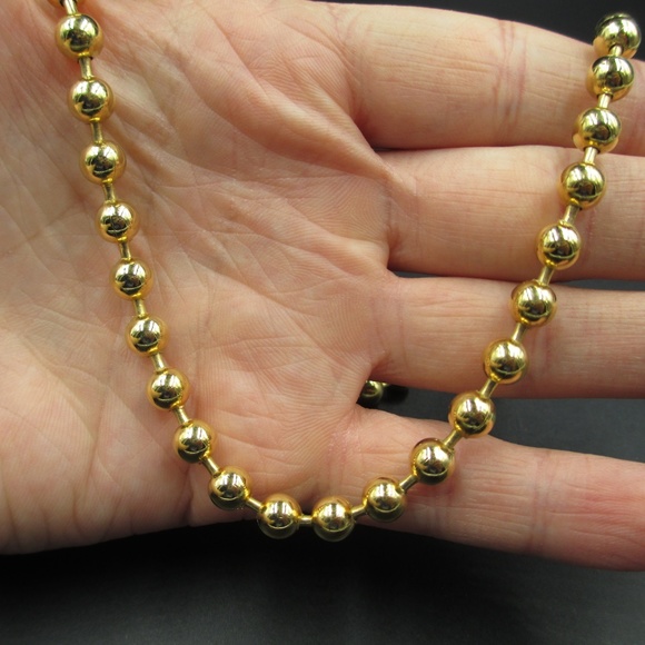 Gold Tone 18 Inch 24k Gold Bonded Beaded Necklace - Picture 2 of 6